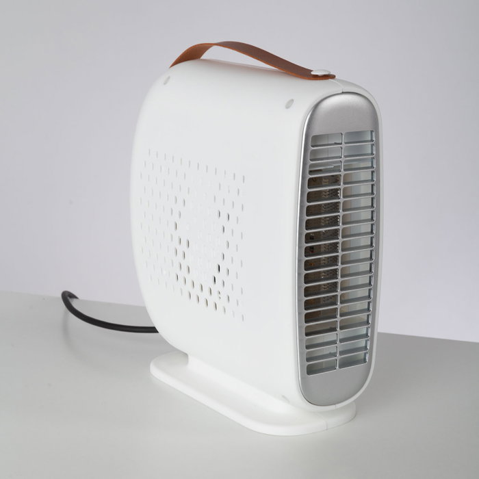 Calefactor con Ventilador 500W Vertical y Horizontal, Termostato Regulable, Protección Sobrecalentamiento, Blanco