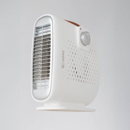 Calefactor con Ventilador 500W Vertical y Horizontal, Termostato Regulable, Protección Sobrecalentamiento, Blanco
