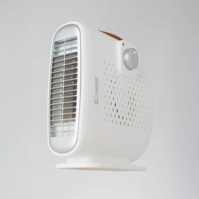 Calefactor Vertical Horizontal Resistencia Ventilador 500W Blanco 2 Niveles Calefacción Termostato Regulable Protección Sobrecalentamiento