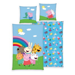 Herding Ropa de cama Peppa Pig con manta y cojín de 135 x 200 cm