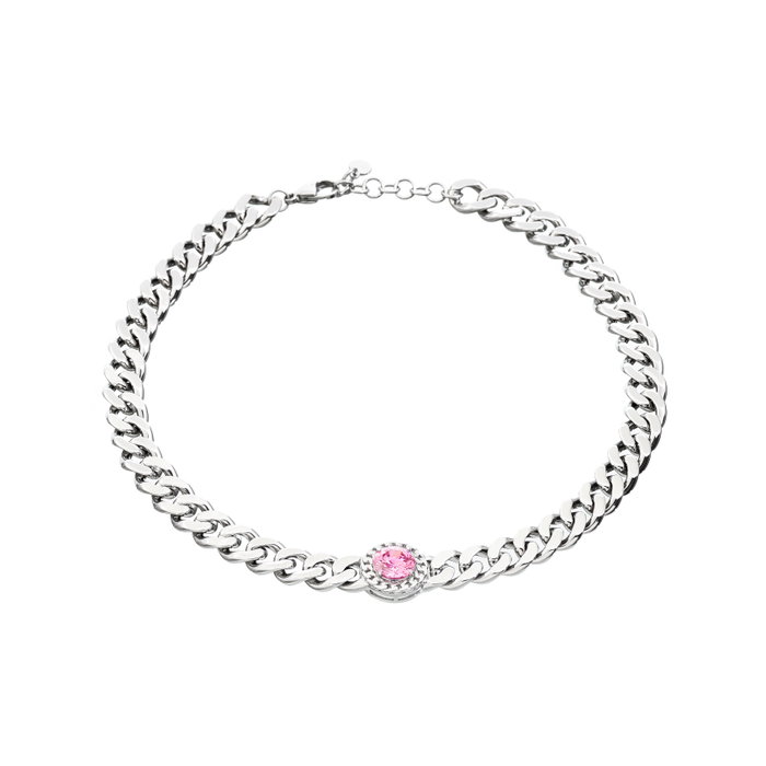 Chiara Ferragni Collar Bossy Chain Neck con CZ Rosa Chiara Ferragni Collar Bossy Chain Neck con CZ Rosa