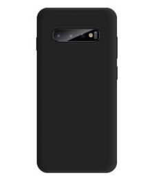 eSTUFF Funda MADRID para Samsung Galaxy S10 Negra de Silicona con Protección Trasera y Laterales y Forro Interior de Microfibra