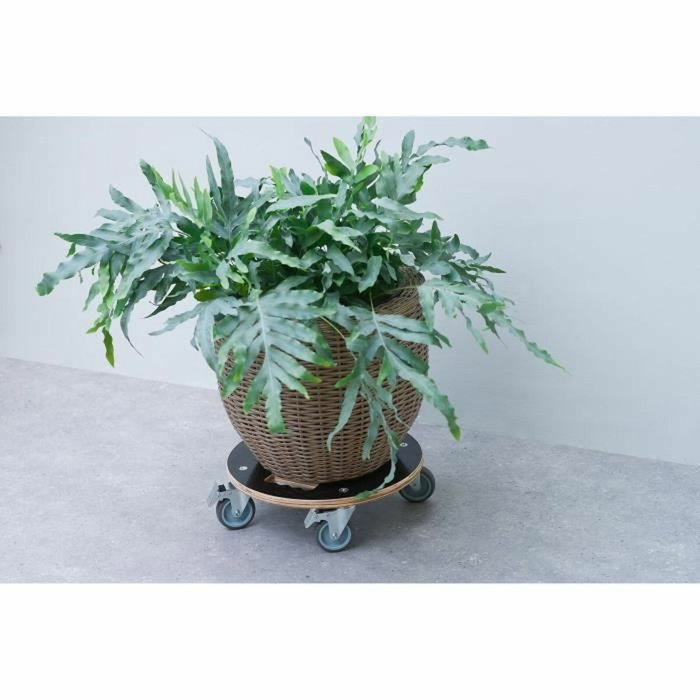 Nature Portamacetas cuadrado con ruedas - Madera FSC
