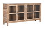 DKD Home Decor Buffet de Teca Reciclada y Cristal Natural