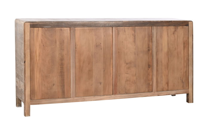 DKD Home Decor Buffet de Teca Reciclada y Cristal Natural