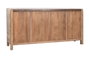 DKD Home Decor Buffet de Teca Reciclada y Cristal Natural