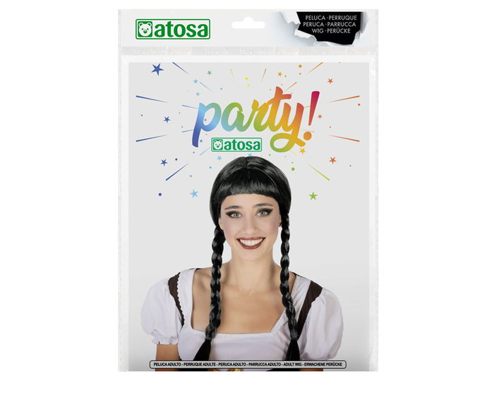Peluca Con Trenzas Morena, Peluca Negra de Trenzas Largas 180 gr para Disfraces, Halloween y Fiestas Temáticas - Accesorio Versátil Peluca Con Trenzas Morena, Peluca Negra de Trenzas Largas 180 gr para Disfraces, Halloween y Fiestas Temáticas - Accesorio Versátil