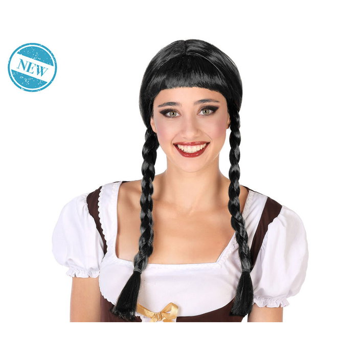 atosa Peluca con Trenzas Morena 180g en color negro