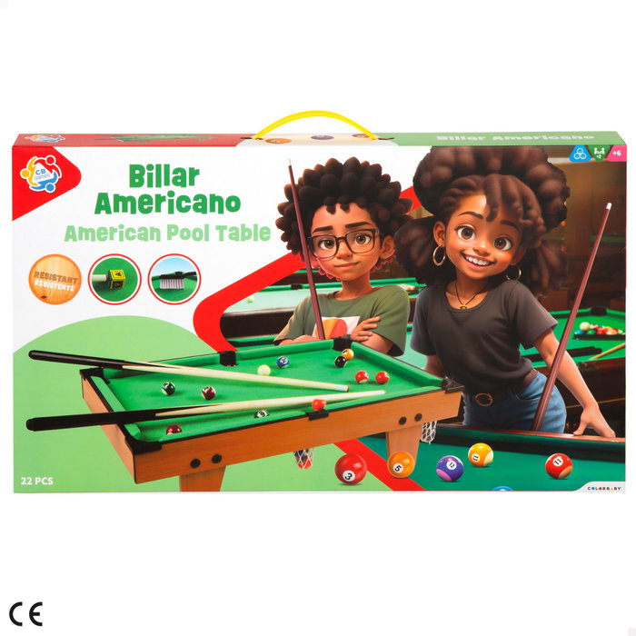 CB Games Mesa de billar de madera 62x36x15 cm
