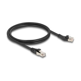 DeLOCK Cable de red RJ45 Cat.8.1 S/FTP 1 m Negro con conector angulado