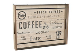 DKD Home Decor Bandeja de MDF 40x30x5 cm Natural y Negro