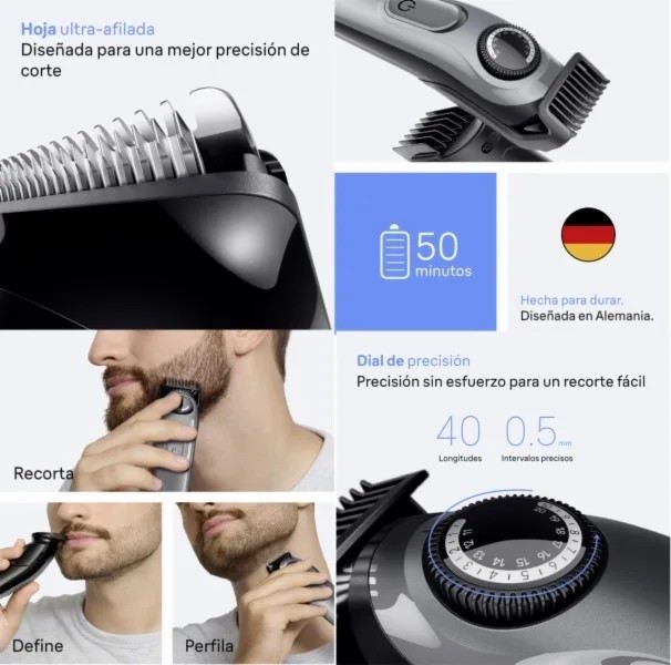 Braun Serie 3 Barbero Eléctrico con Cabezales - Barbería Personal