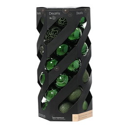 Decoris Bolas de decoración árbol navidad verde ø6 cm, caja 35 uds