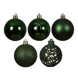 Decoris Bolas de decoración árbol navidad verde, caja 35 uds