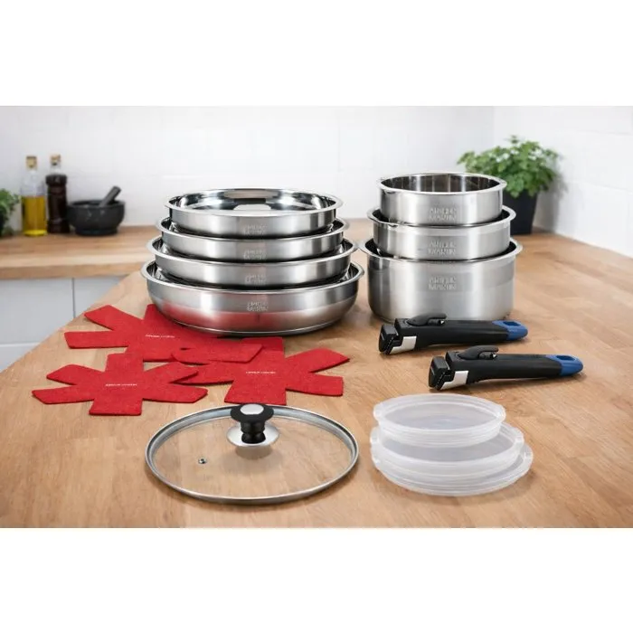 Arthur Martin Juego de utensilios de cocina 16 piezas - Acero inoxidable 18/10, apto para inducción, libre de PFOA/PFAS Arthur Martin Juego de utensilios de cocina 16 piezas - Acero inoxidable 18/10, apto para inducción, libre de PFOA/PFAS