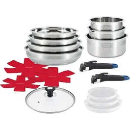 Arthur Martin Juego de utensilios de cocina 16 piezas - Acero inoxidable 18/10, apto para inducción, libre de PFOA/PFAS
