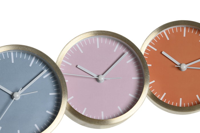 DKD Home Decor Reloj Despertador de Aluminio Surtido de Colores (Pack de 6)