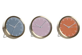 DKD Home Decor Reloj Despertador de Aluminio Surtido de Colores (Pack de 6)