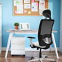 PIQUERAS Y CRESPO Silla de oficina Zulema con mecanismo Sincro, Tela Negra y Malla Blanca