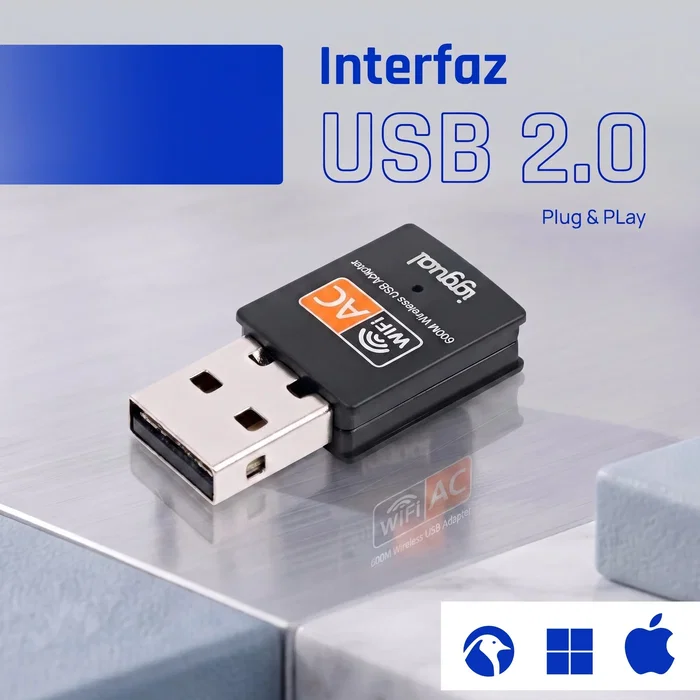 Iggual Adaptador WiFi USB 600 Mbps Doble Banda IGG320471