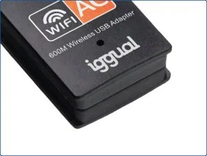 Iggual IGG320471 Adaptador WiFi USB Doble Banda 600 Mbps, 2.4 GHz / 5 GHz, Wi-Fi 5 (802.11ac), Compatible con Windows, macOS y Linux
