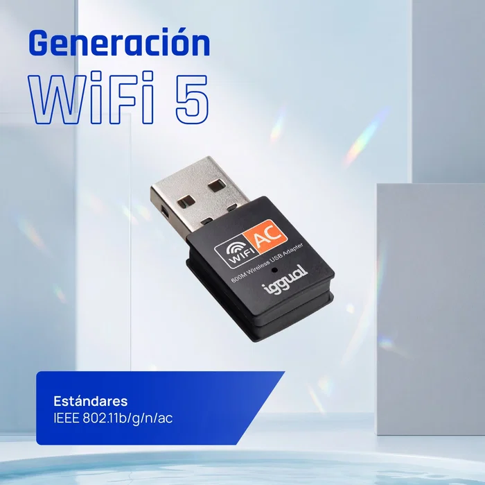 Iggual Adaptador WiFi USB 600 Mbps Doble Banda IGG320471