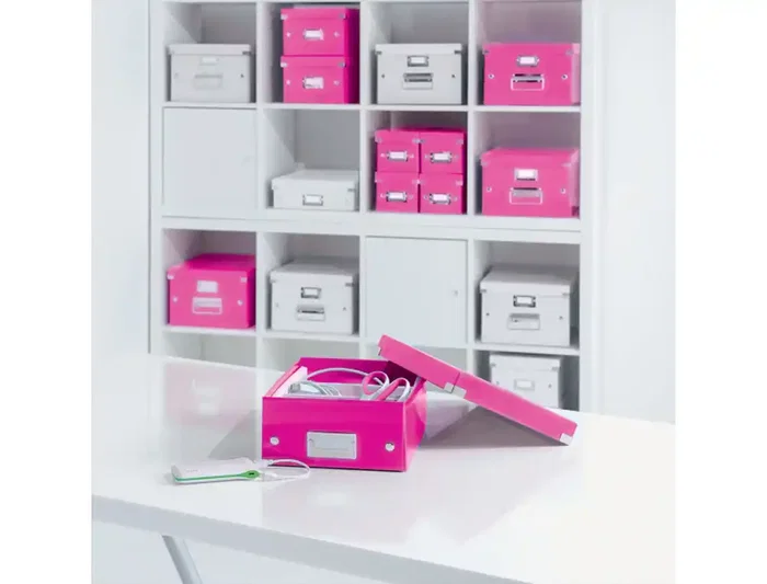 Leitz Caja de almacenamiento Click&Store mediana, fucsia, 281x200x369 mm