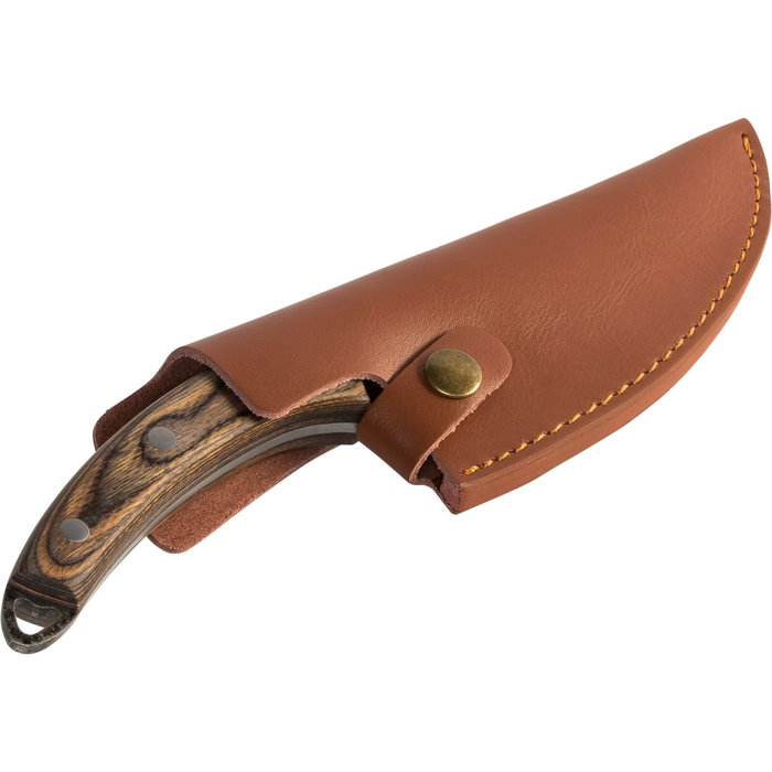 Zassenhaus Cuchillo de Cocina Ranger 15 cm con Mango de Pakkawood y Funda con Lazo de Plata/Marrón