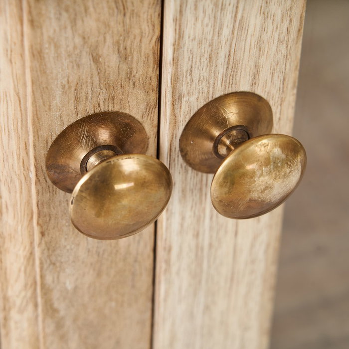 Vitrina Blanco Rozado Madera de Mango 120 X 35,50 X 122,50 C