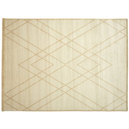 Home Deco Factory Alfombra Londres 150x200 cm con líneas doradas, diseño moderno para salón
