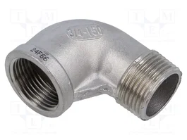 GEBO Codo de 90° Macho-Hembra G 3/4 de Acero Inoxidable