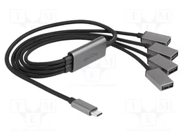 DeLOCK Concentrador USB 2.0 de 4 puertos con conector USB Type-C™ y cable de 60 cm