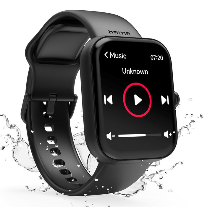 HAMA Fit Watch 5000 - Reloj Deportivo Inteligente para Actividad y Fitness, Negro