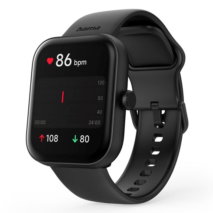 HAMA Fit Watch 5000 - Reloj Deportivo Inteligente para Actividad y Fitness, Negro