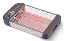 Grunkel TSP-G2 Tostador Plano, 4 Rebanadas, 600W, con Temporizador Ajustable y Bandeja Recogemigas, Color Gris y Acero Inoxidable