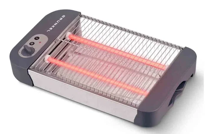 Grunkel TSP-G2 Tostador Plano, 4 Rebanadas, 600W, con Temporizador Ajustable y Bandeja Recogemigas, Color Gris y Acero Inoxidable