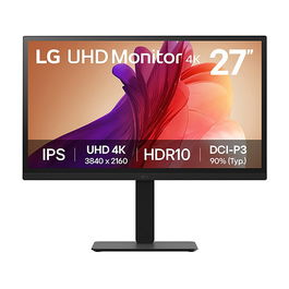 LG 27BA45U-B Monitor 27" 4K UHD IPS 100Hz HDR10 Pivot y Ajuste de Altura, 3840x2160, 5ms, 2xHDMI, DisplayPort, Negro