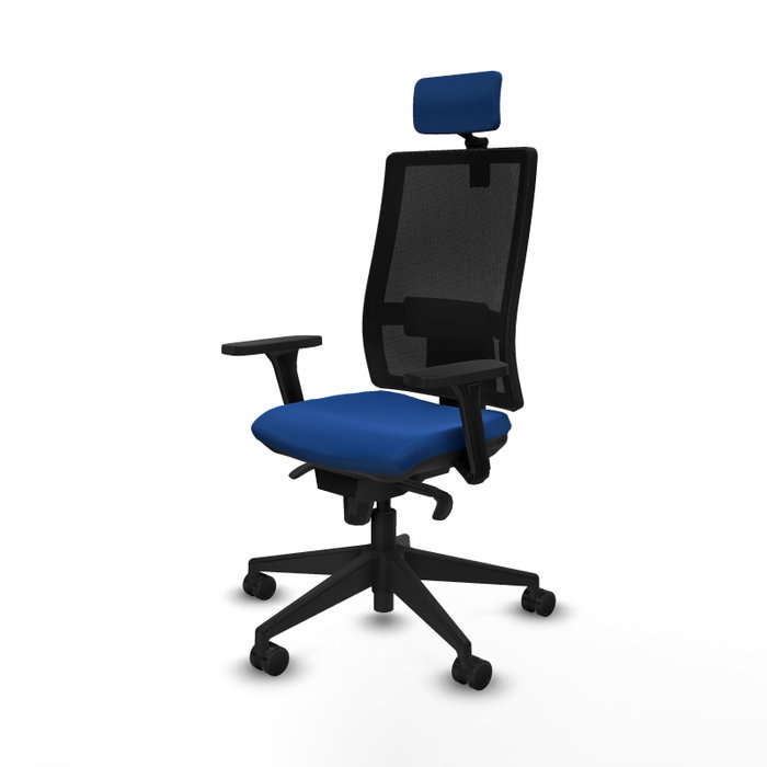 PIQUERAS Y CRESPO Silla de oficina Horna con mecanismo Sincro, Azul y Negro