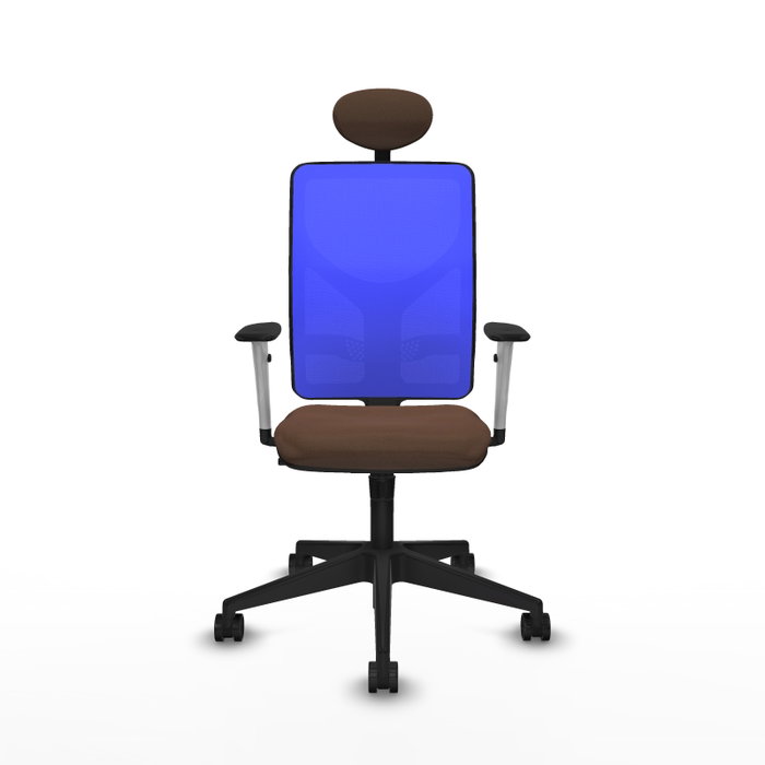 PIQUERAS Y CRESPO Silla de oficina Motilla con mecanismo Sincro, Tela Marrón oscuro y Malla Azul PIQUERAS Y CRESPO Silla de oficina Motilla con mecanismo Sincro, Tela Marrón oscuro y Malla Azul