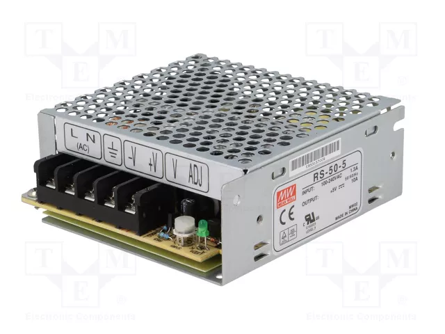 MEAN WELL RS-50-5 Alimentador de Impulso 50W 5VDC 10A