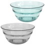 Home Deco Factory - Ensaladera de plástico martilleado, diámetro 25 cm, capacidad 2.8 L, colores azul o gris