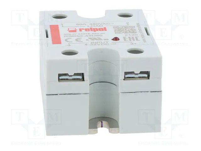 RELPOL RSR52 Relé de semiconductor monofásico 80A 48-530VAC