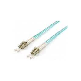 Equip Cable de fibra óptica LC a LC 0.5 m Multimodo OM3 Duplex Turquesa