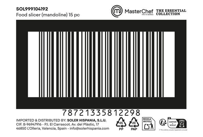 Inde Set De Mandolina 15 Piezas 31x13.2x12.4 cm (6 Cajas)