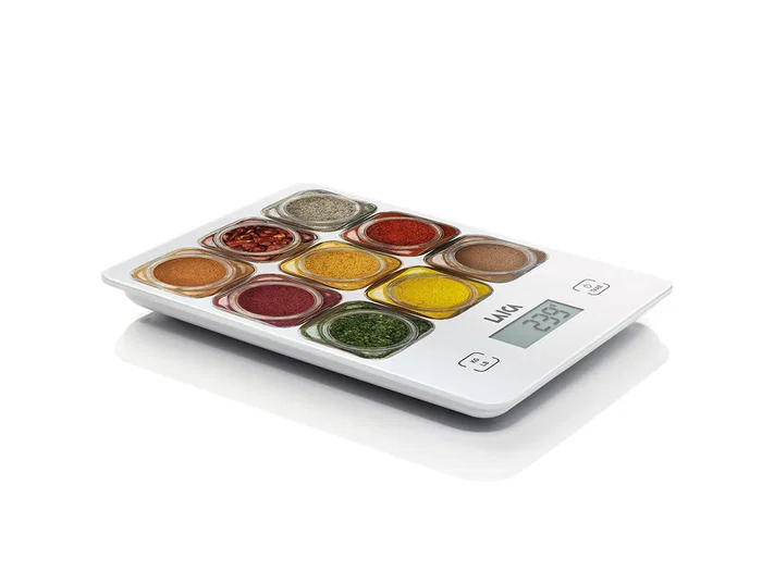 Laica KS1040 Báscula de Cocina Electrónica, 5 kg, Blanco y Multicolor Laica KS1040 Báscula de Cocina Electrónica, 5 kg, Blanco y Multicolor
