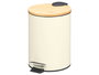 Berilo Papelera Metal con Tapa de Bambú 3L Beige 21 x 23.5 x 17 cm (Set de 4)