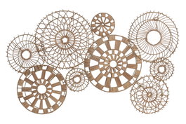 DKD Home Decor Decoración de Pared de Rattan y Metal Natural 92x56 cm