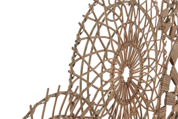 DKD Home Decor Decoración de Pared de Rattan y Metal Natural 92x56 cm