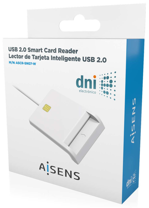 Aisens Lector de Tarjeta Inteligente DNI ASCR-SN07-W Blanco