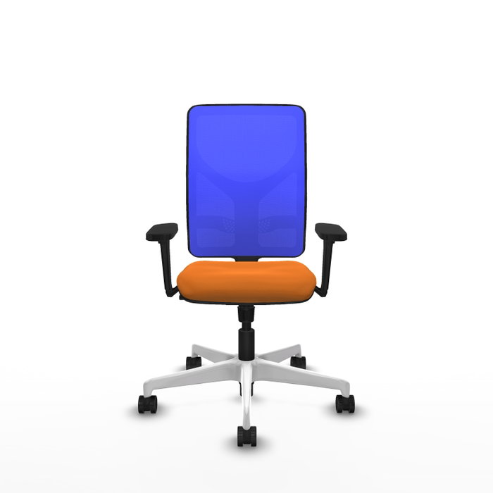 PIQUERAS Y CRESPO Silla de oficina Motilla con mecanismo Sincro, Naranja y Azul